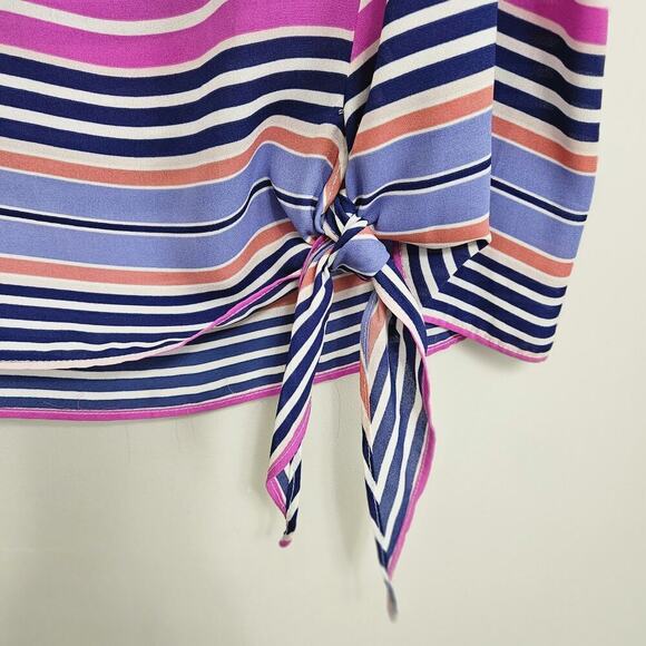 Rose & Olive Womens Top Bright Multicolor Striped Sleeveless Pullover Tank Top M - Picture 4 of 9